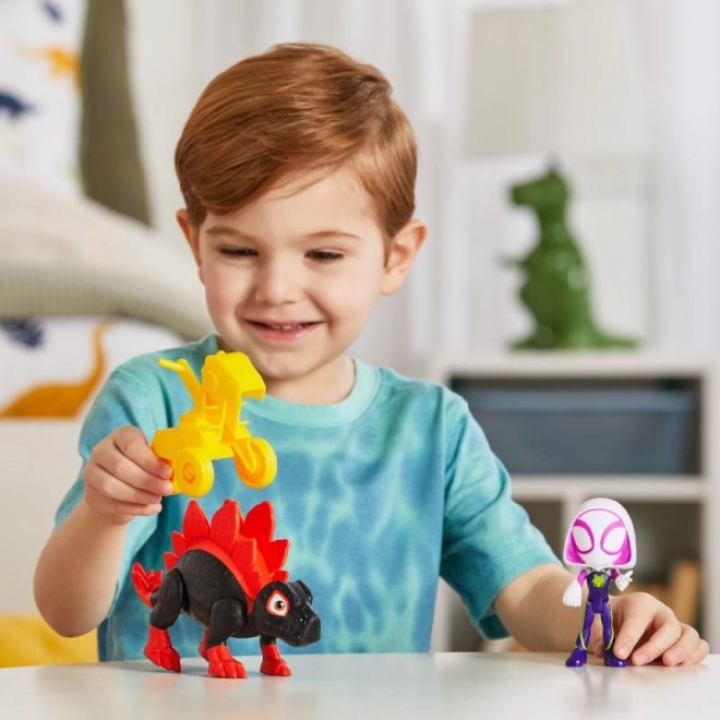 Spider-man spidey en zijn fantastische vrienden figuur met dinosaurus en accessoires