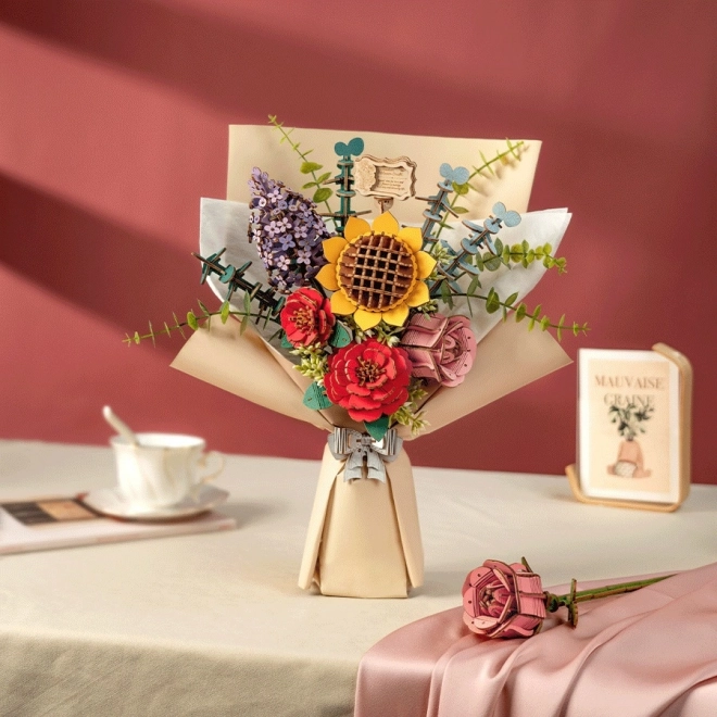 Wooden 3D Puzzle Flower Bouquet Rowood