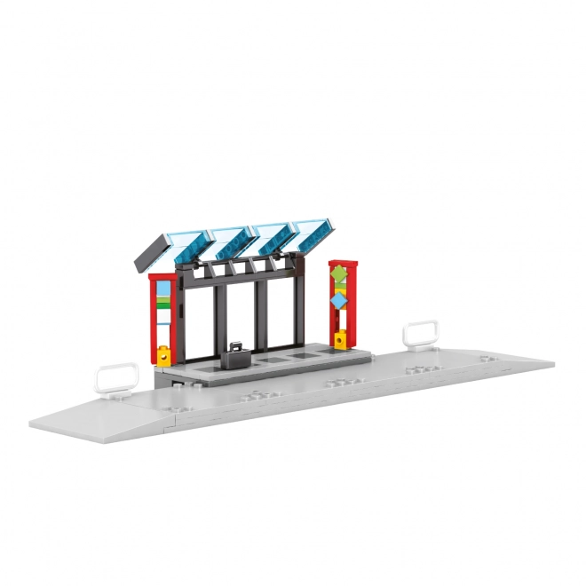 Compatibele BLOXO tram bouwset op batterijen met rails 724 stuks