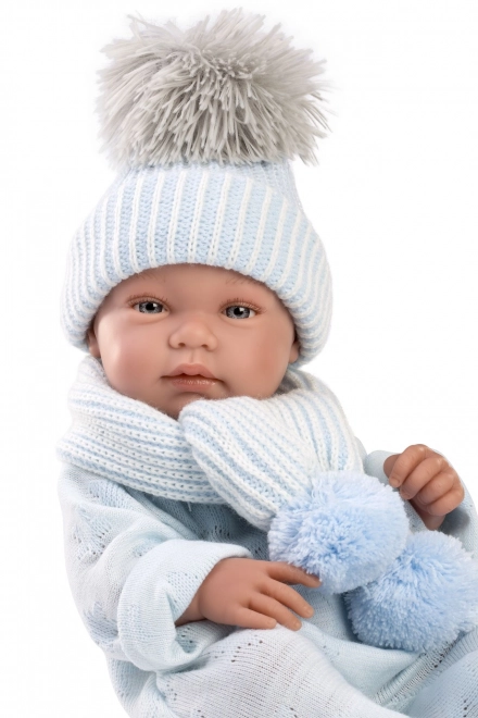 Llorens 84337 NIEUW GEBOREN JONGEN - realistische babypop met volledig vinyl lichaam - 43 cm