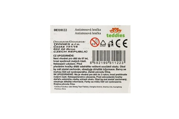 Poep antistress 14cm elastisch vormbaar in zakje 12st in doos