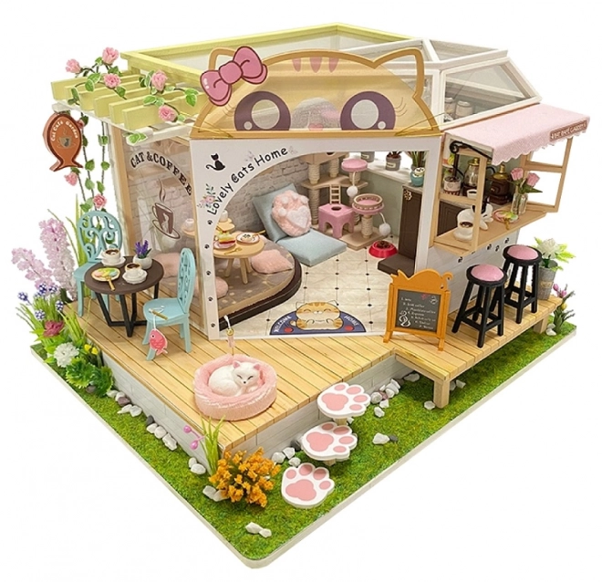Miniatuurhuisje Kattenkoffiehuis met tuin