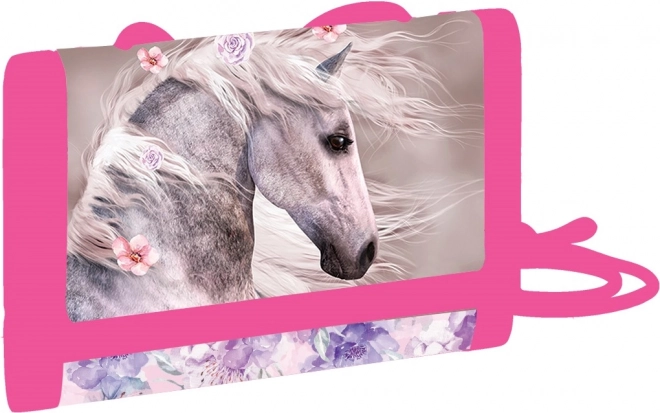 Kinderportemonnee van textiel met paardenmotief