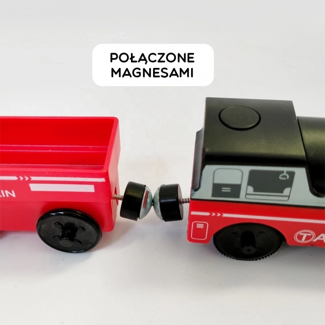 Elektrische locomotief met magnetische wagons