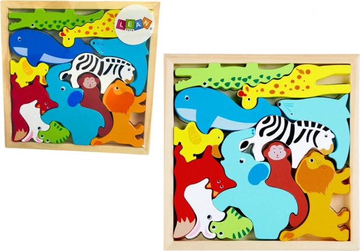 wooden animal-matching puzzle