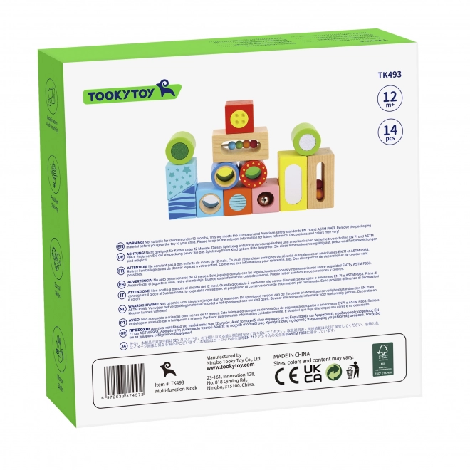 Tooky Toy Wooden Sensory Blocks Set