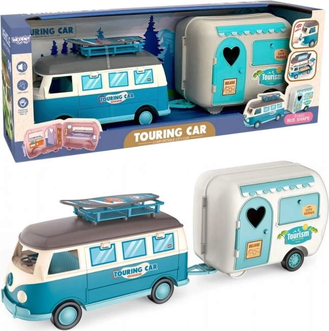 Woopie Karavan XL pour poupées Set de camping avec remorque