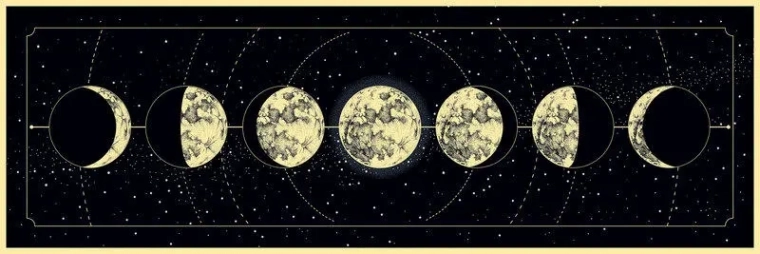 Panoramic Puzzle Galaxy Moon Phases 1000 Pieces