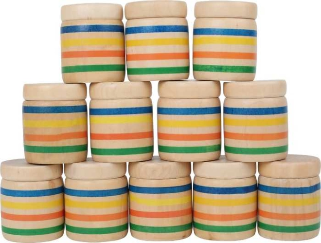 Houten potjes met verstelbare deksels