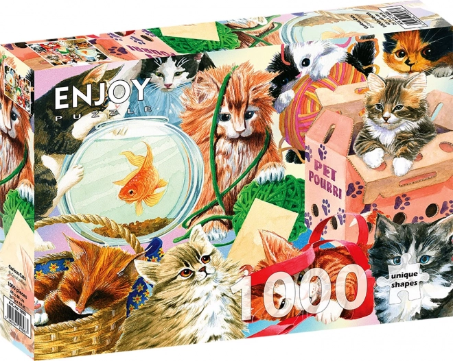 Geniet van puzzel Nieuwsgierige katten 1000 stukjes