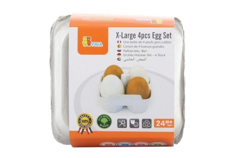 Wooden Eggs for Play Kitchen – Set of 4