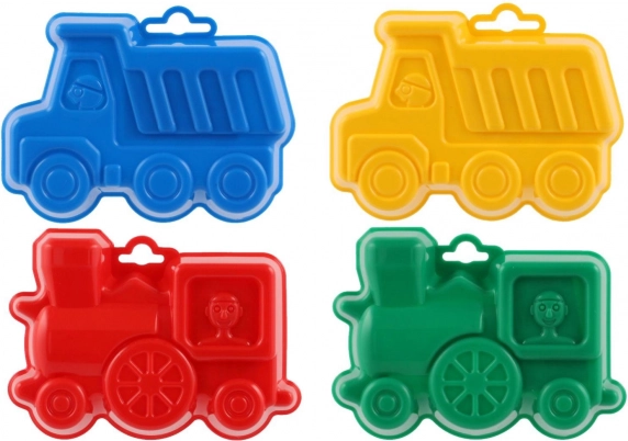 Plastic sand molds bundt cakes 13 cm, 4 colors