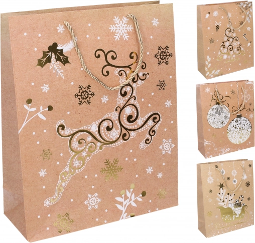 Cadeautas M 26 × 32 × 10 cm kerstmotieven