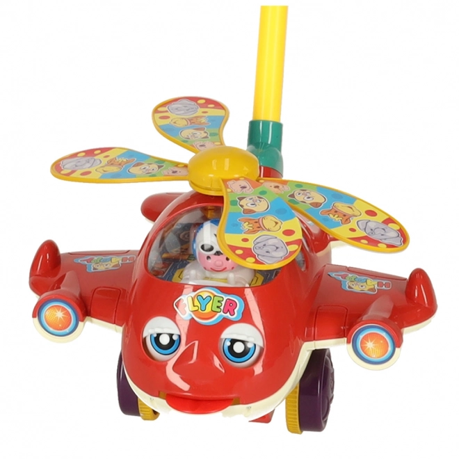 Kinder duw vliegtuig helikopter met geluid