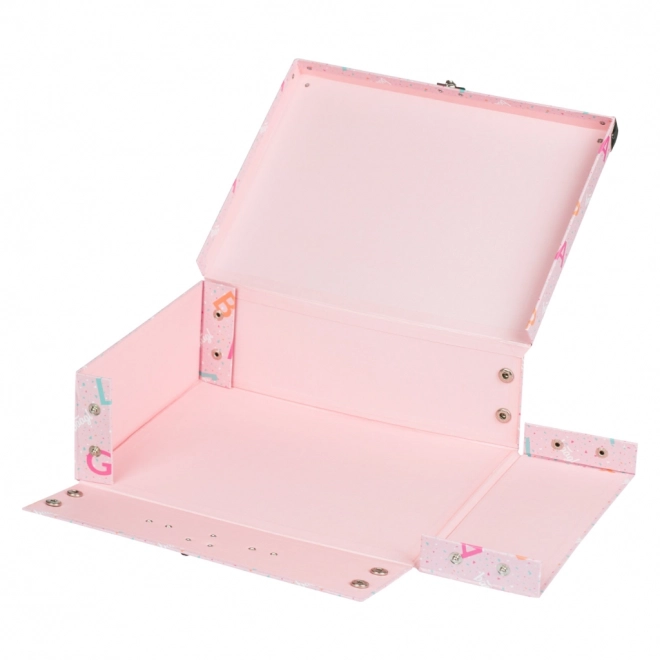 BAAGL Opvouwbare Schoolkoffer Logo - roze met metalen hoeken
