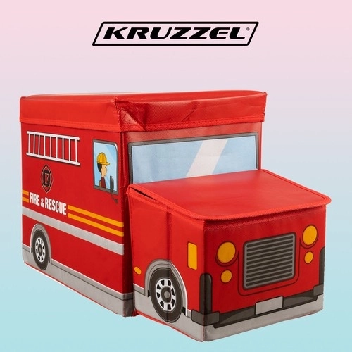 Brandweer opvouwbare kruk / speelgoedkist - Kruzzel 22489