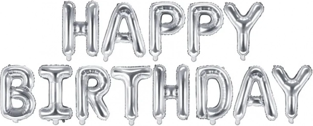 Foil Balloons Happy Birthday – Silver