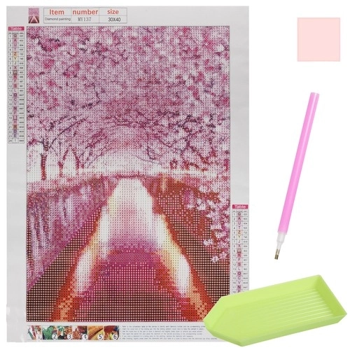 Set voor diamantschilderen - bloeiende bomen