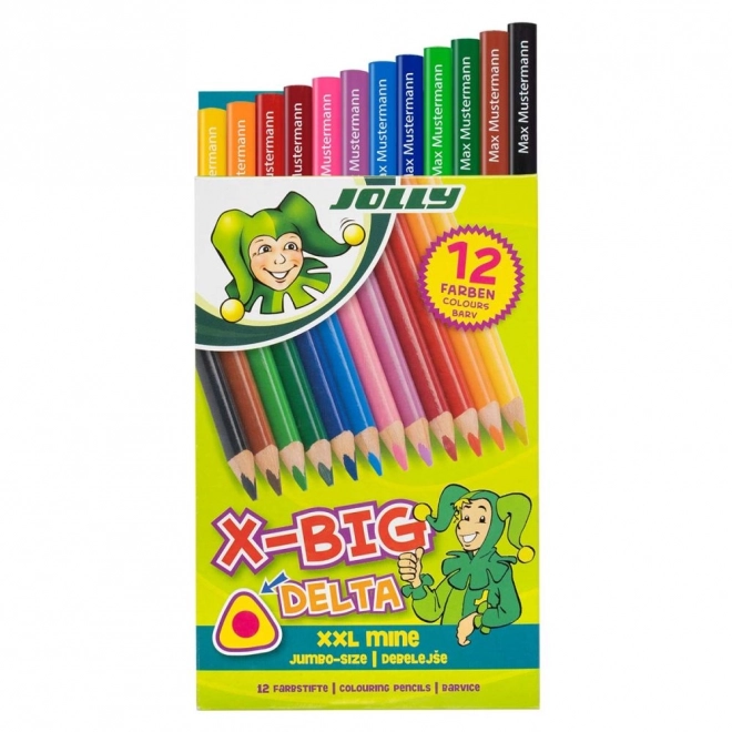 Large Triangular Crayons X-Big Delta 12 Colors