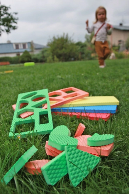 Geometrische vormen in schuimrubber platen