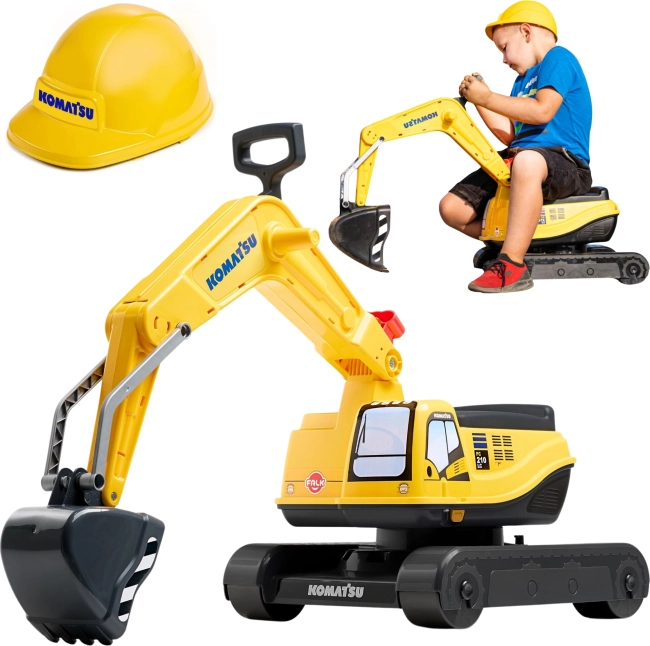 ride-on excavator KOMATSU with rotating cab and helmet