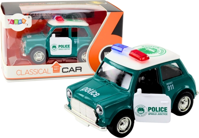 Classic Police Car 1:38 with Drive, Lights, and Sounds Green