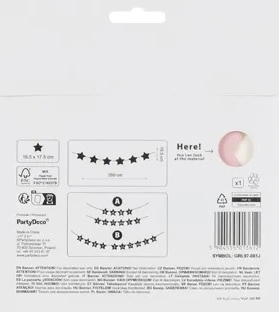 Banner voor babyshower sterren licht 290cm x 16,5cm – Lichtroze