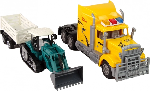 Realistic construction set: truck + excavator