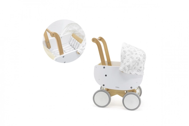 Houten diepe kinderwagen
