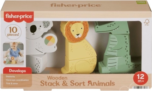 Fisher-Price wooden animals – stacking and sorting set