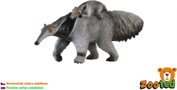 Giant Anteater with Baby – Plastic Figure 16 cm