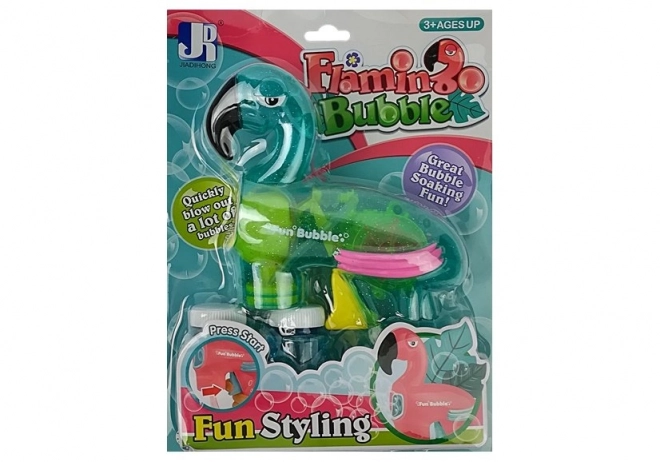 Blaue Flamingo-Seifenblasenpistole