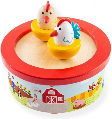 Wooden Music Box Farm BIGJIGS TOYS