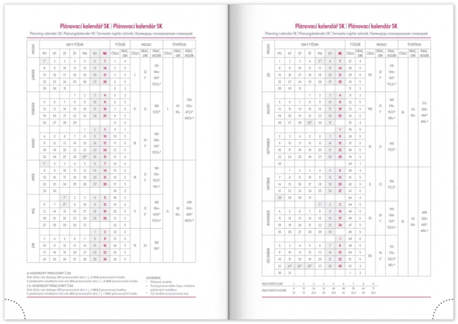 Weekelijkse agenda Capys 2024 rood