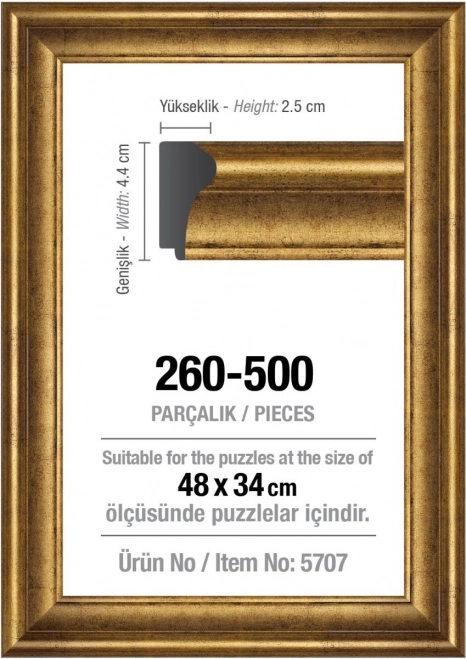 Gouden puzzel lijst 48 × 34 cm ART PUZZLE zonder glas