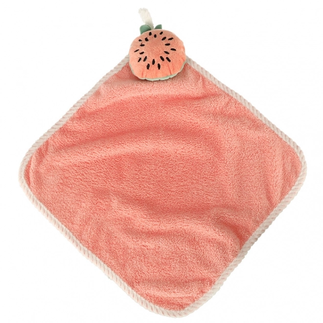 Kinderhanddoek voor kleuterschool 30x30cm roze meloen