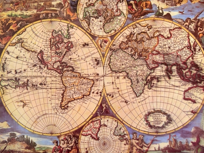 Antieke wereldkaart puzzel 1000 stukjes
