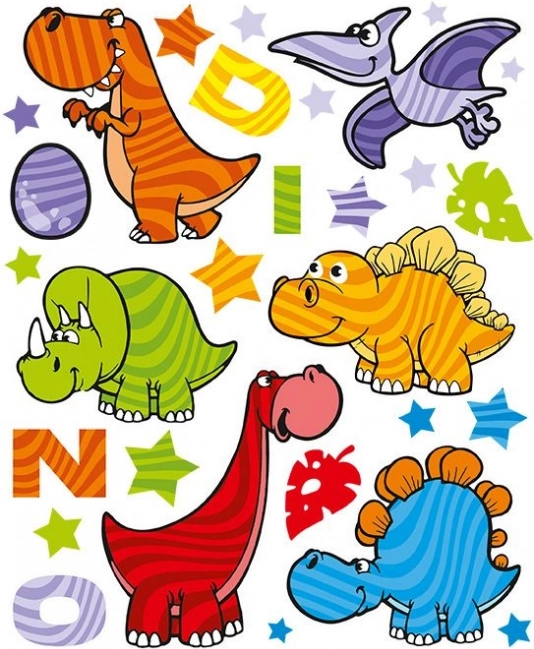 Bunte Dinosaurier-Aufkleber