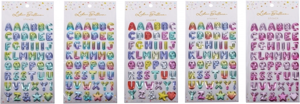 Autocollants alphabet pailletés 23 × 11 cm