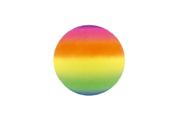 Opblaasbare regenboogbal van rubber, 23cm in een net