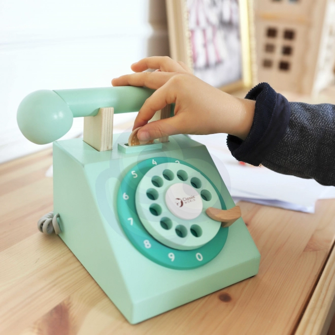 Klassieke houten telefoon voor kinderen