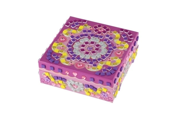 Creatieve set sieradendoosje met mozaïek en accessoires in doos 21x18x5,5cm