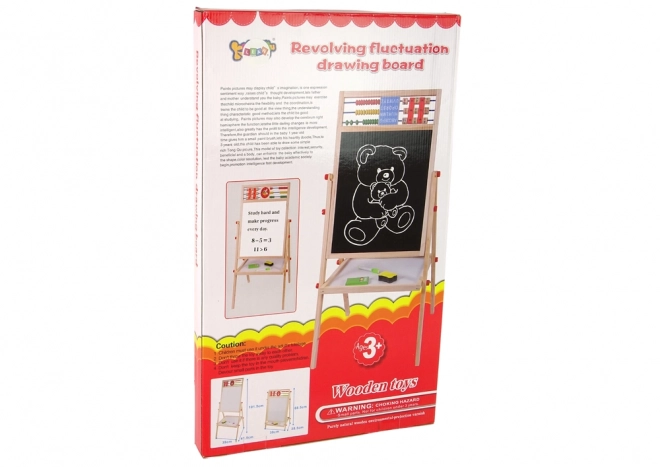 Wooden Double-Sided Board Magnetic and Chalk with Accessories