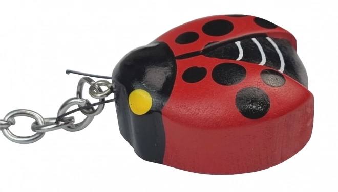 Houten Sleutelhanger Lieveheersbeestje