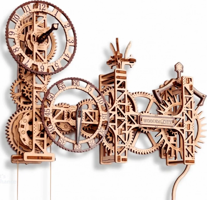 WOODEN CITY 3D puzzel Steampunk wandklok 269 onderdelen
