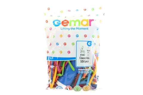 Modelleerballonnen Gemar met pompje - 100 stuks