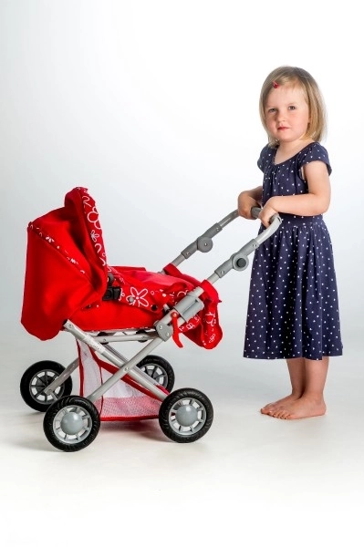 Kinderwagen Magda drie-in-één 42x65x68cm voor poppen