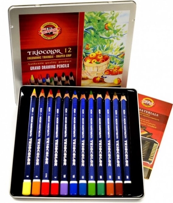Koh-I-Noor Driehoekige kleurpotloden Triocolor 12 stuks