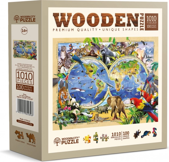 Holzpuzzle Weltkarte der Tiere 1010 Teile WOODEN CITY