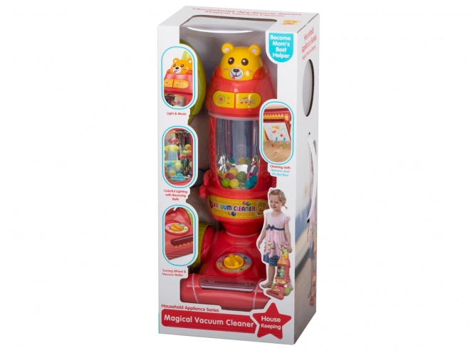 Interactieve kinderstofzuiger met geluid Raspberry